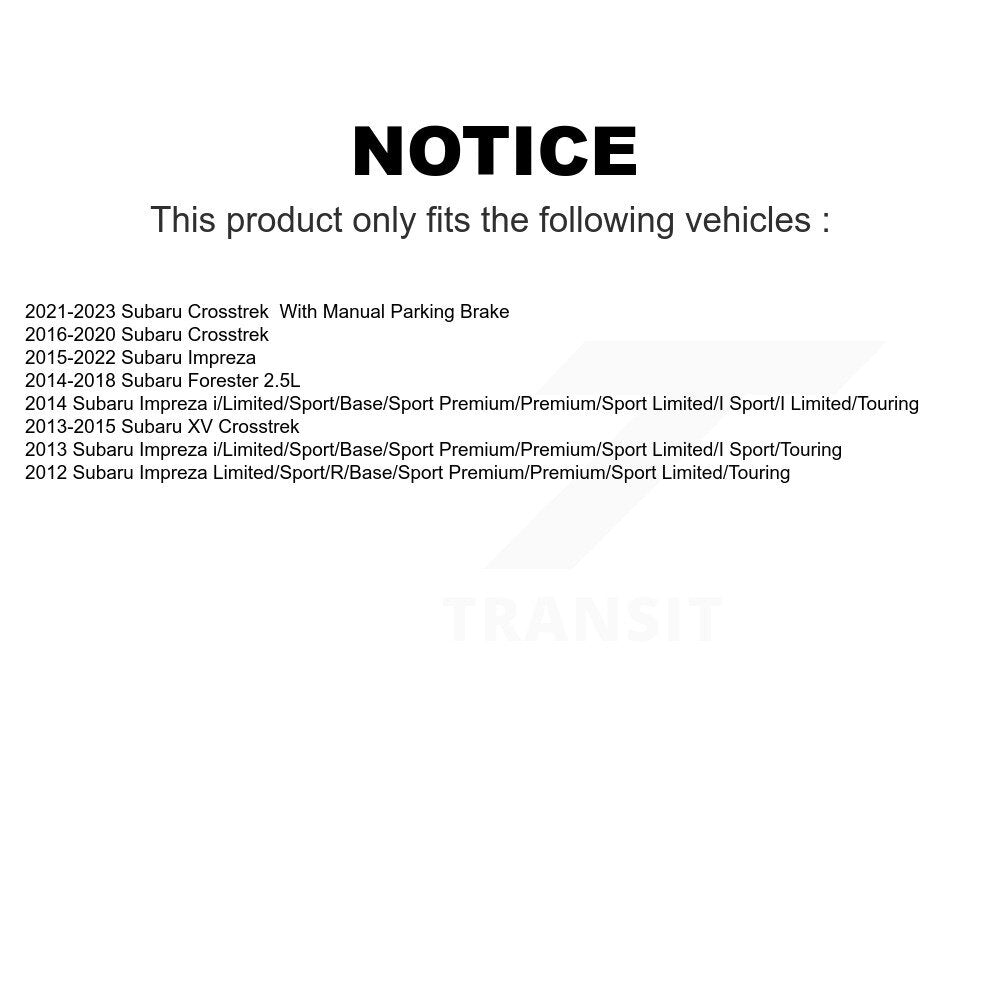 Rear Coated Disc Brake Rotors Pair For Subaru Forester Impreza Crosstrek XV KG-100647