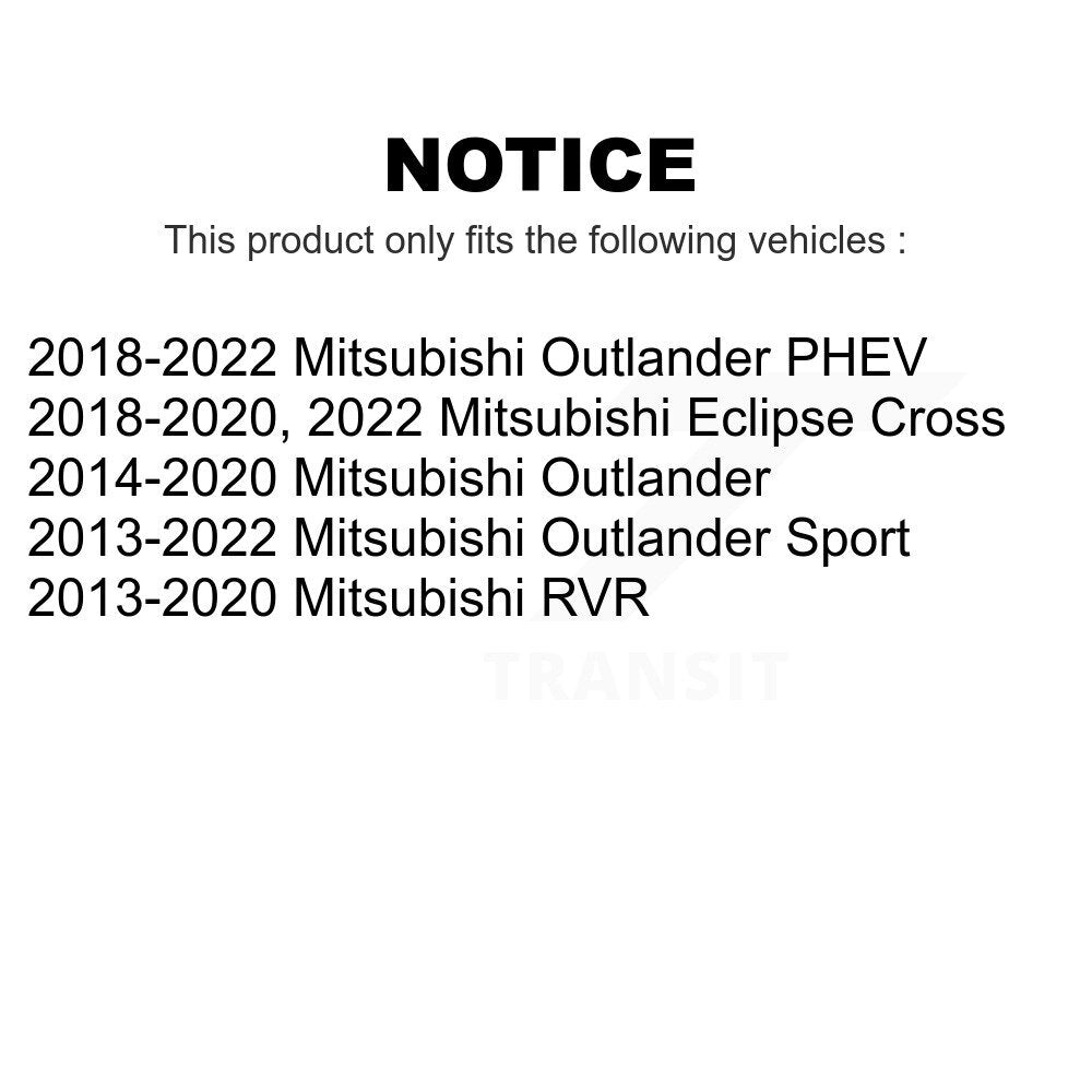 Rear Coated Disc Brake Rotors Pair For Mitsubishi Outlander Sport Eclipse Cross PHEV RVR KG-100657
