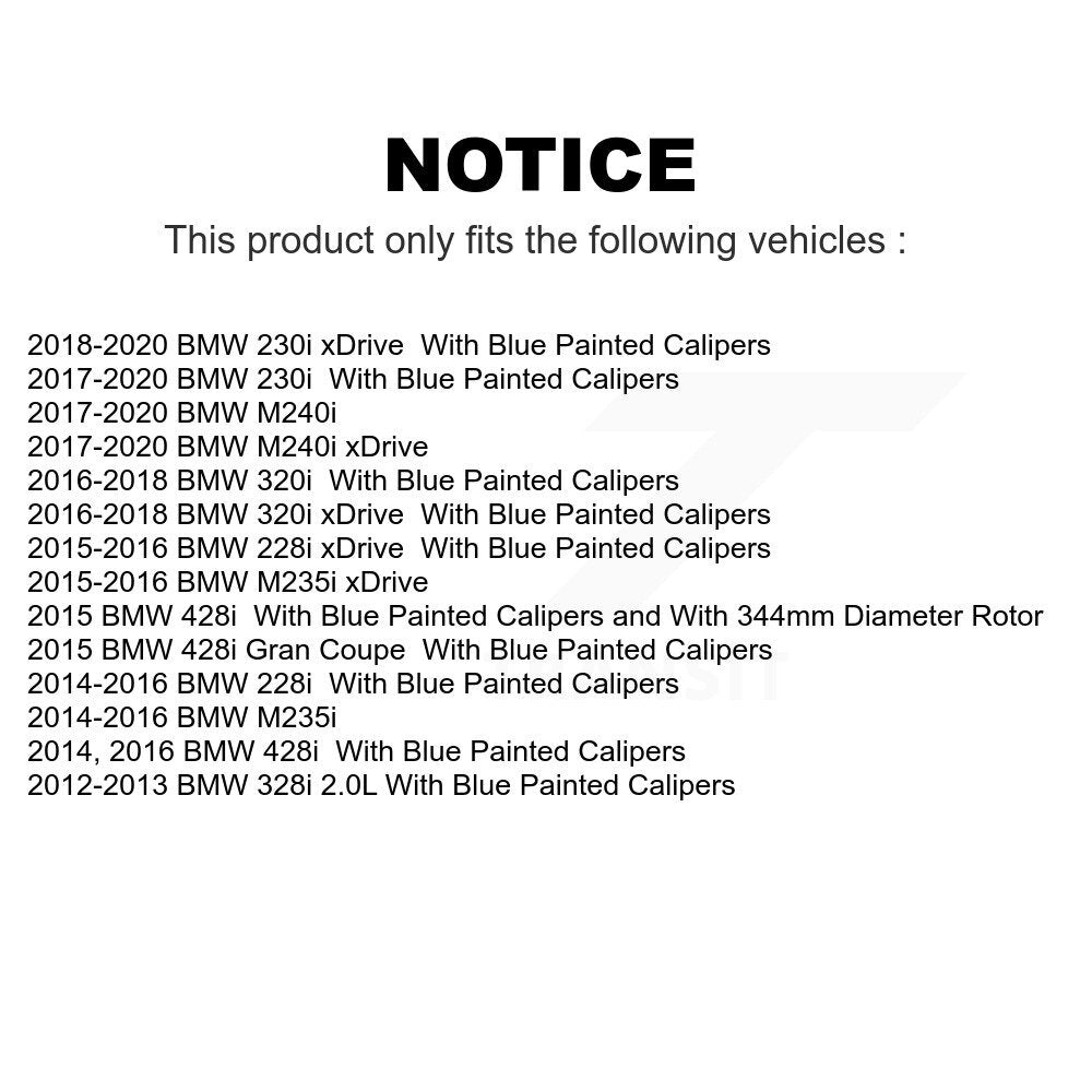 Rear Coated Disc Brake Rotors Pair For BMW 328i 428i 320i xDrive 228i M235i 230i Gran Coupe M240i KG-100685