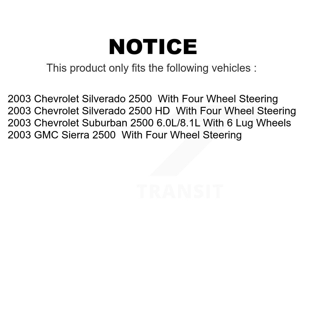 Front Rear Coated Disc Brake Rotors Kit For 2003-2003 Chevrolet Silverado 2500 HD Suburban GMC Sierra KG-100701
