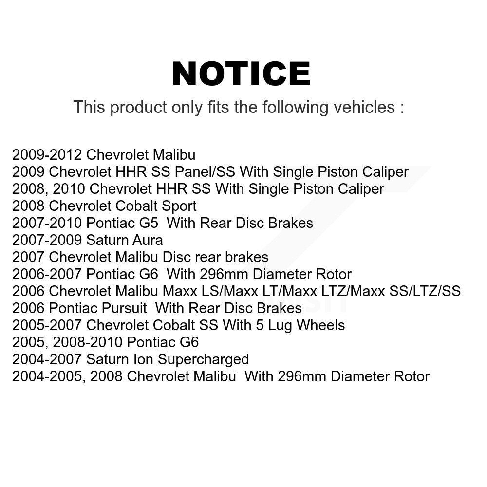 Front Rear Coated Disc Brake Rotors Kit For Chevrolet Malibu Pontiac G6 Cobalt Saturn Ion HHR Aura G5 Pursuit KG-100712
