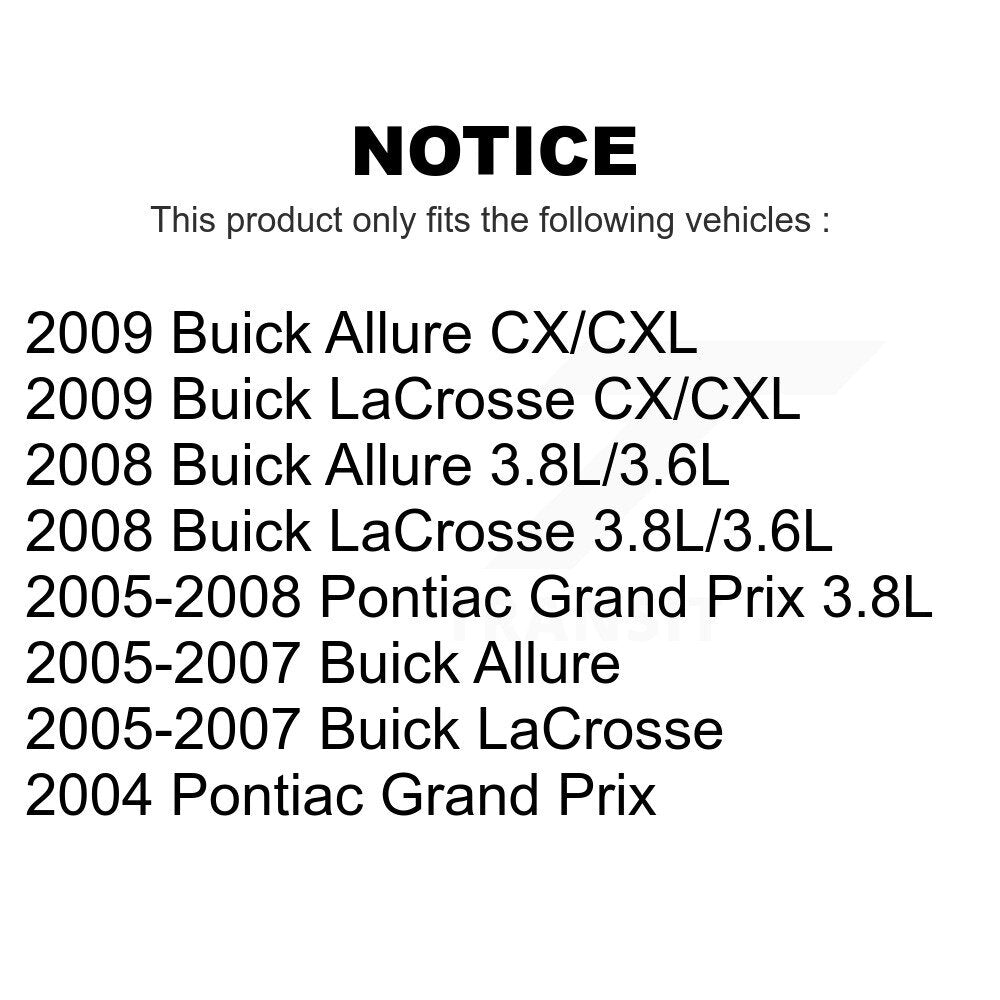 Front Rear Coated Disc Brake Rotors Kit For Pontiac Grand Prix Buick LaCrosse Allure KG-100713