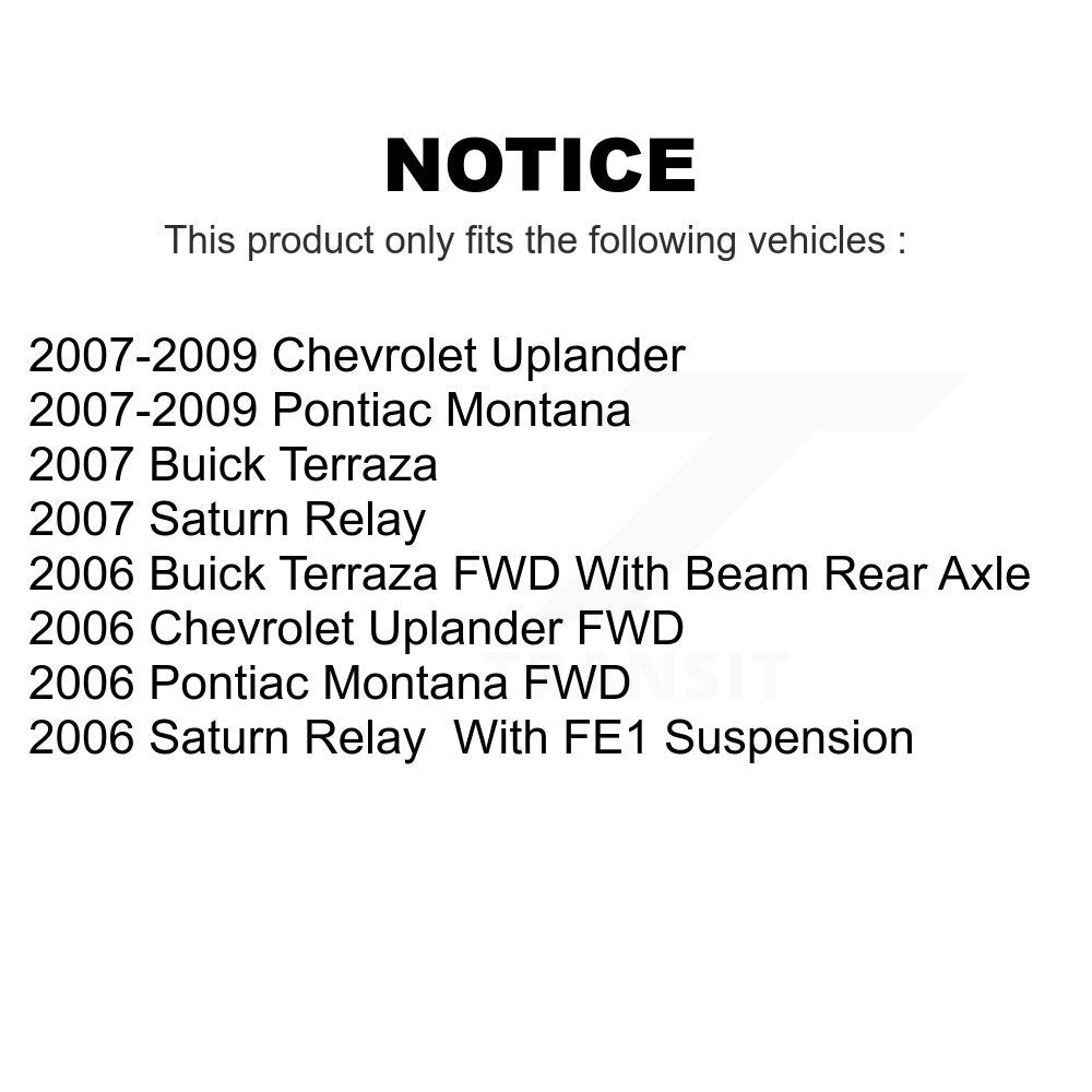 Front Rear Coated Disc Brake Rotors Kit For Chevrolet Uplander Buick Terraza Pontiac Montana Saturn Relay KG-100725