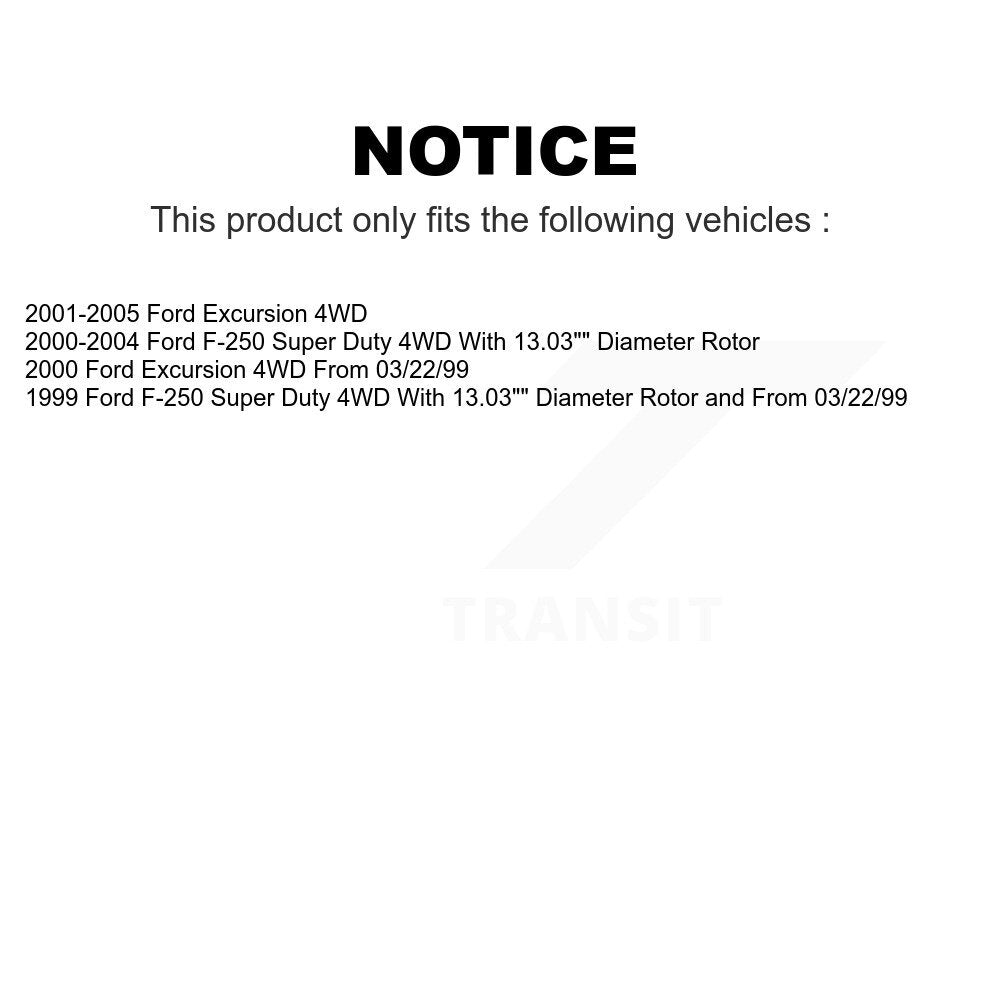 Front Rear Coated Disc Brake Rotors Kit For Ford F-250 Super Duty Excursion 4WD KG-100762