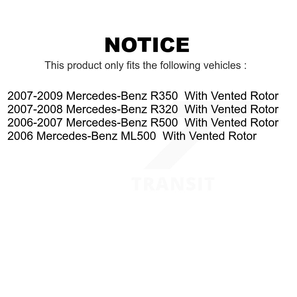 Front Rear Coated Disc Brake Rotors Kit For Mercedes-Benz R350 ML500 R500 R320 With Vented Rotor KG-101009