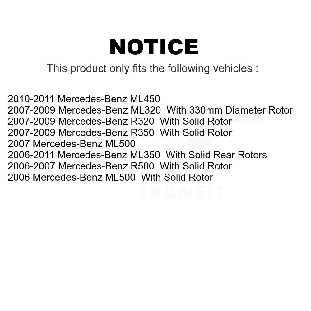 Front Rear Coated Disc Brake Rotors Kit For Mercedes-Benz ML350 R350 ML500 ML320 R500 R320 ML450 KG-101010