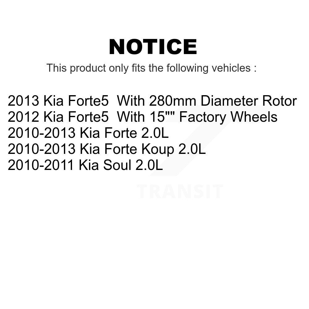 Front Rear Coated Disc Brake Rotors Kit For Kia Forte Soul Koup Forte5 KG-101121