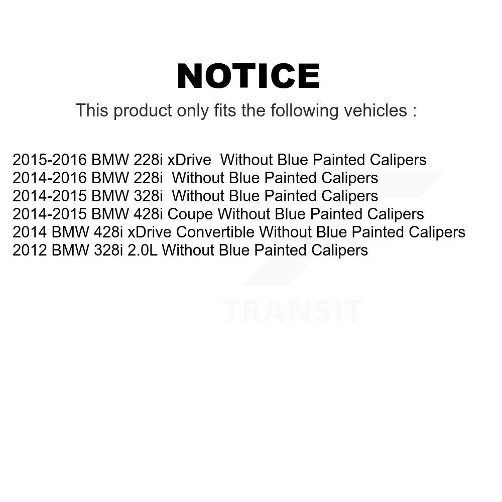 Front Rear Coated Disc Brake Rotors Kit For BMW 328i 428i 228i xDrive Without Blue Painted Calipers KG-101179