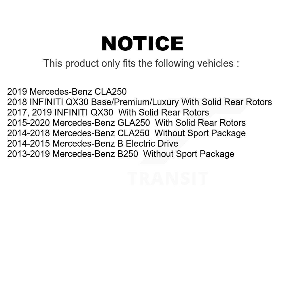 Front Rear Coated Disc Brake Rotors Kit For Mercedes-Benz CLA250 GLA250 INFINITI QX30 B Electric Drive B250 KG-101188