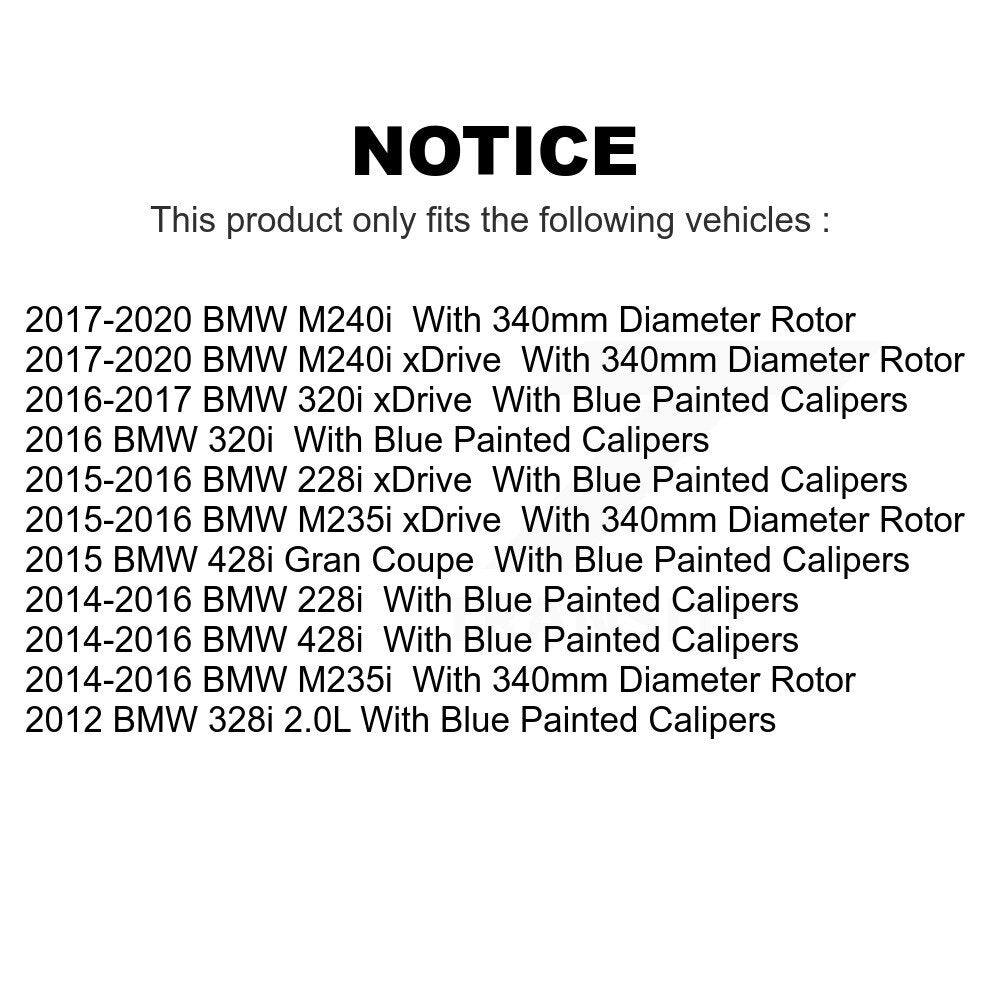 Front Rear Coated Disc Brake Rotors Kit For BMW 428i 328i 320i xDrive 228i M235i Gran Coupe M240i KG-101216