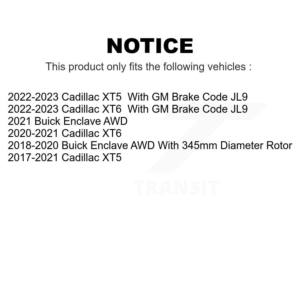 Front Rear Coated Disc Brake Rotors Kit For Cadillac XT5 Buick Enclave XT6 KG-101219