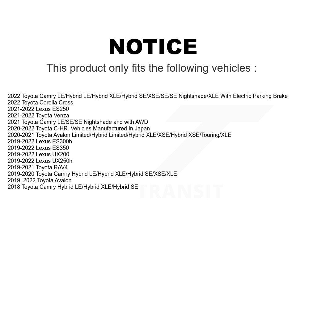 Front Rear Coated Disc Brake Rotors Kit For Toyota Camry RAV4 Lexus ES350 Avalon ES300h UX250h UX200 C-HR ES250 Venza Corolla Cross KG-101297