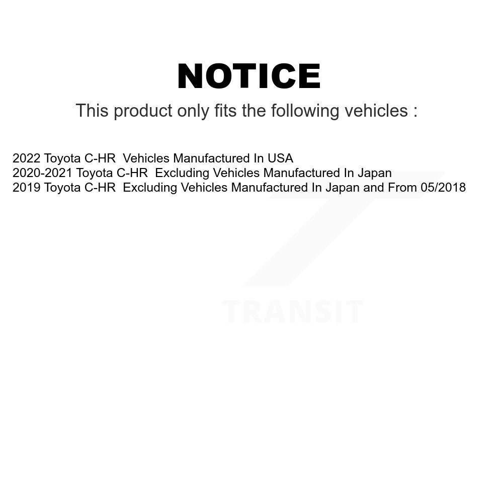 Front Rear Coated Disc Brake Rotors Kit For Toyota C-HR KG-101309