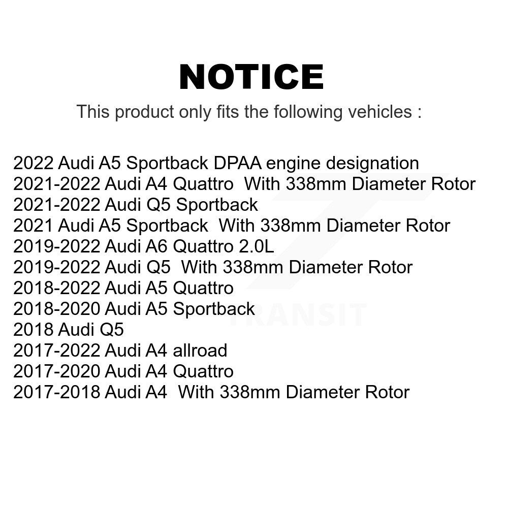 Front Coated Disc Brake Rotors Pair For Audi Q5 A4 A5 Quattro A6 Sportback allroad KG-101335