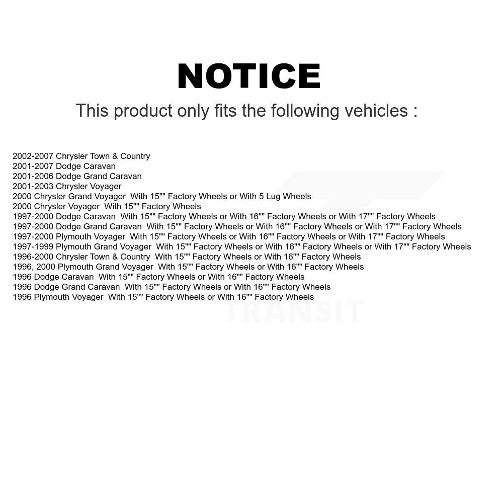 Rear Coated Brake Drums Pair For Dodge Chrysler Grand Caravan Town & Country Plymouth Voyager KG-101416