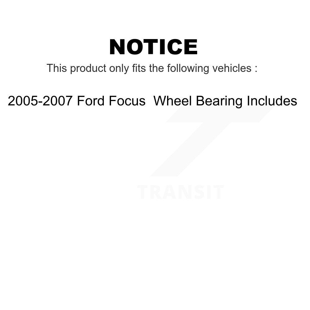 Front Rear Disc Brake Rotors Drums Kit For 2005-2007 Ford Focus Wheel Bearing Includes KG-101433