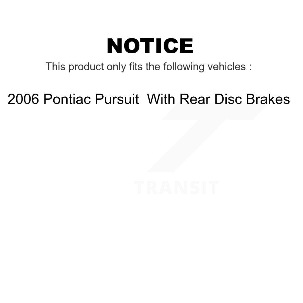 Front Rear Disc Brake Rotors Drums Kit For 2006 Pontiac Pursuit With Brakes KG-101448