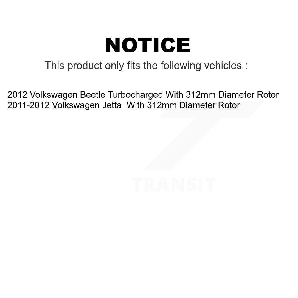 Front Rear Disc Brake Rotors Drums Kit For Volkswagen Jetta Beetle With 312mm Diameter Rotor KG-101461