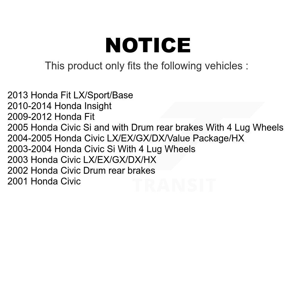 Front Rear Disc Brake Rotors Drums Kit For Honda Civic Fit Insight KG-101462