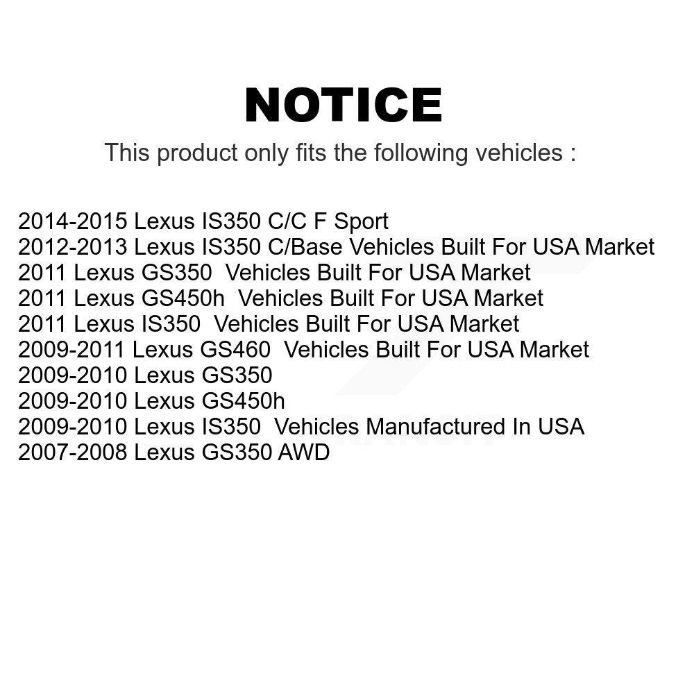 Front Rear Coated Disc Brake Rotors And Hub Assembly Kit For Lexus GS350 IS350 GS450h GS460 KG-101474