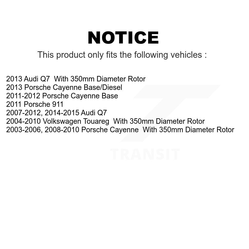 Front Coated Disc Brake Rotors Kit For Audi Q7 Porsche Cayenne Volkswagen Touareg 911 KG-101482