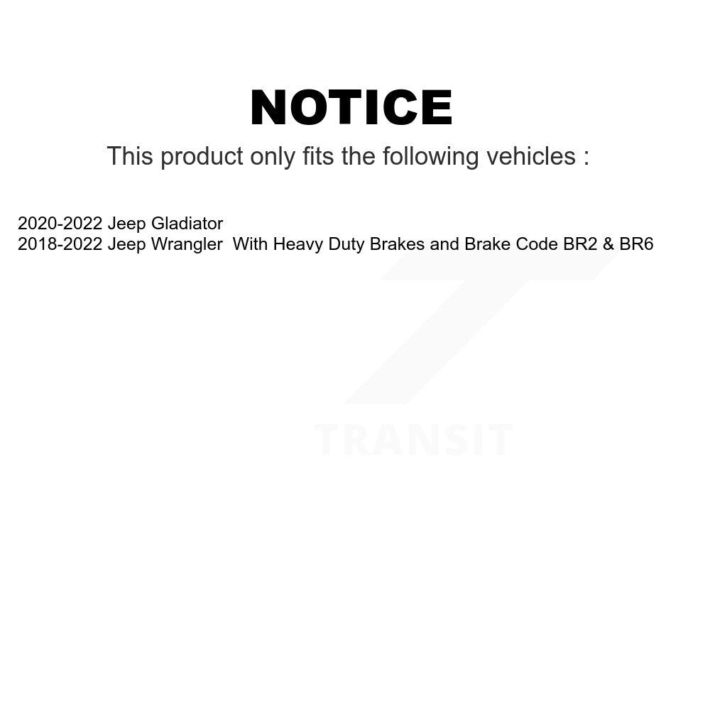 Front Coated Disc Brake Rotors Pair For Jeep Wrangler Gladiator KG-101599