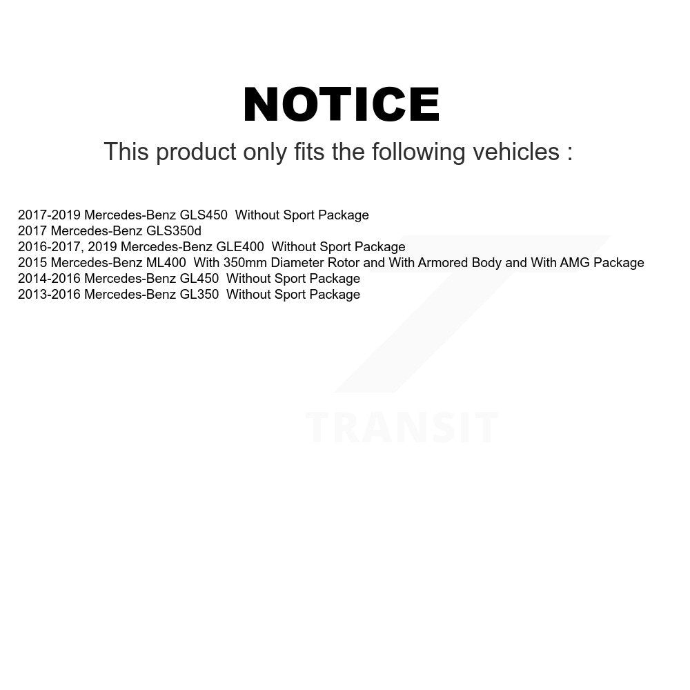 Front Coated Disc Brake Rotors Pair For Mercedes-Benz GLS450 GL450 GL350 GLE400 ML400 GLS350d KG-101618