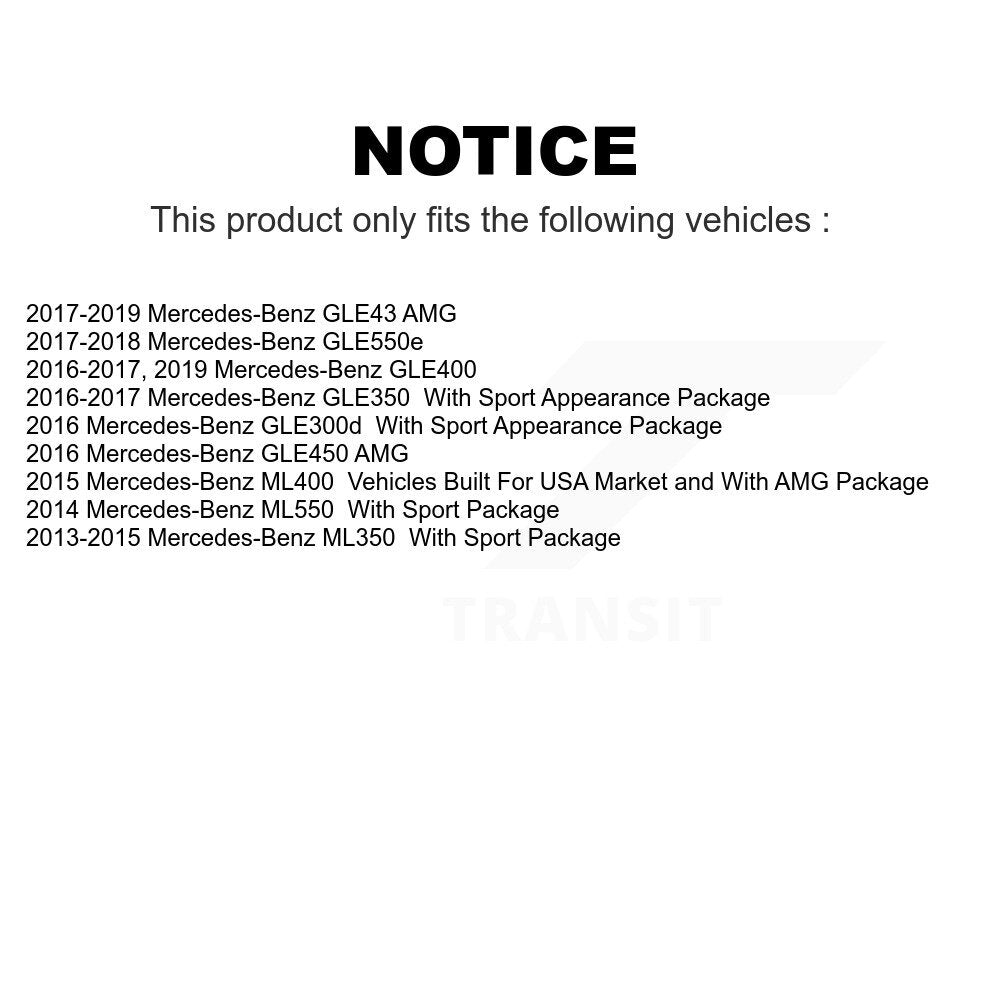 Rear Coated Disc Brake Rotors Pair For Mercedes-Benz ML350 GLE350 GLE43 AMG GLE400 GLE450 ML400 GLE300d ML550 GLE550e KG-101634