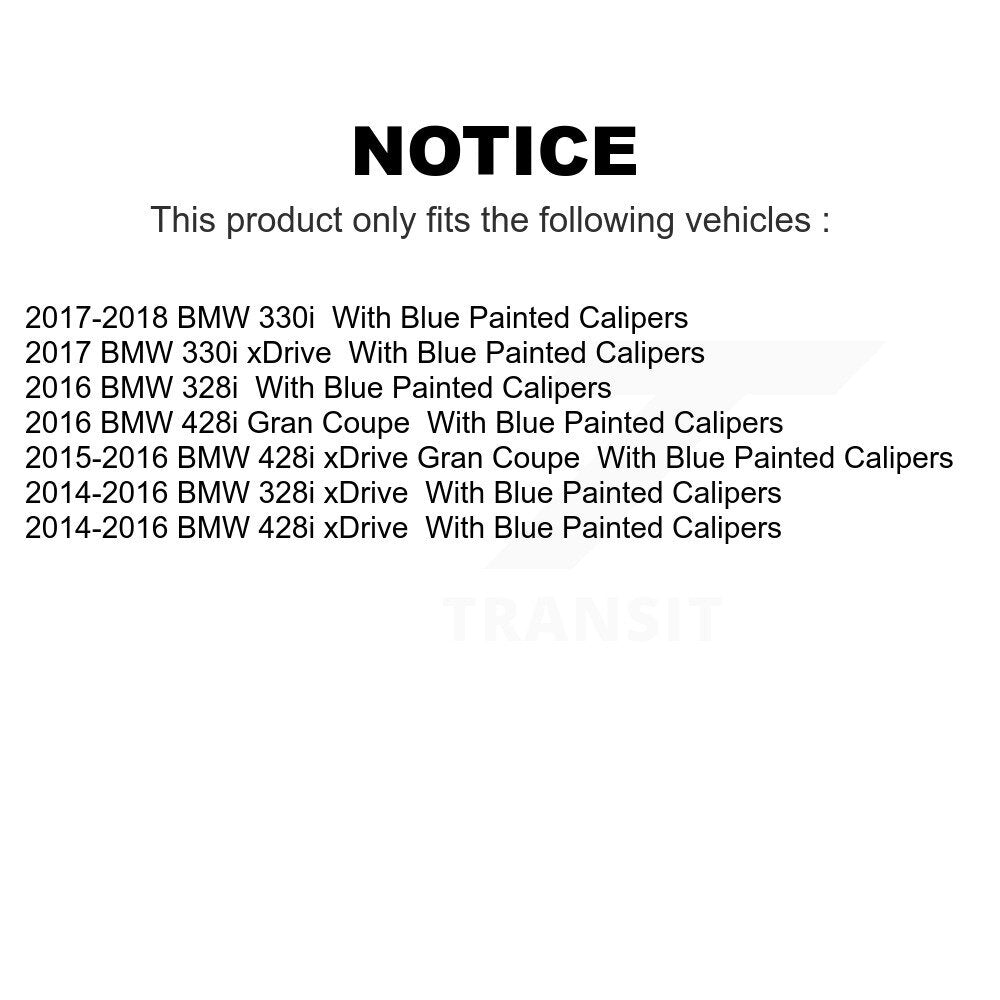 Front Rear Coated Disc Brake Rotors Kit For BMW 328i xDrive 330i 428i Gran Coupe With Blue Painted Calipers KG-101680