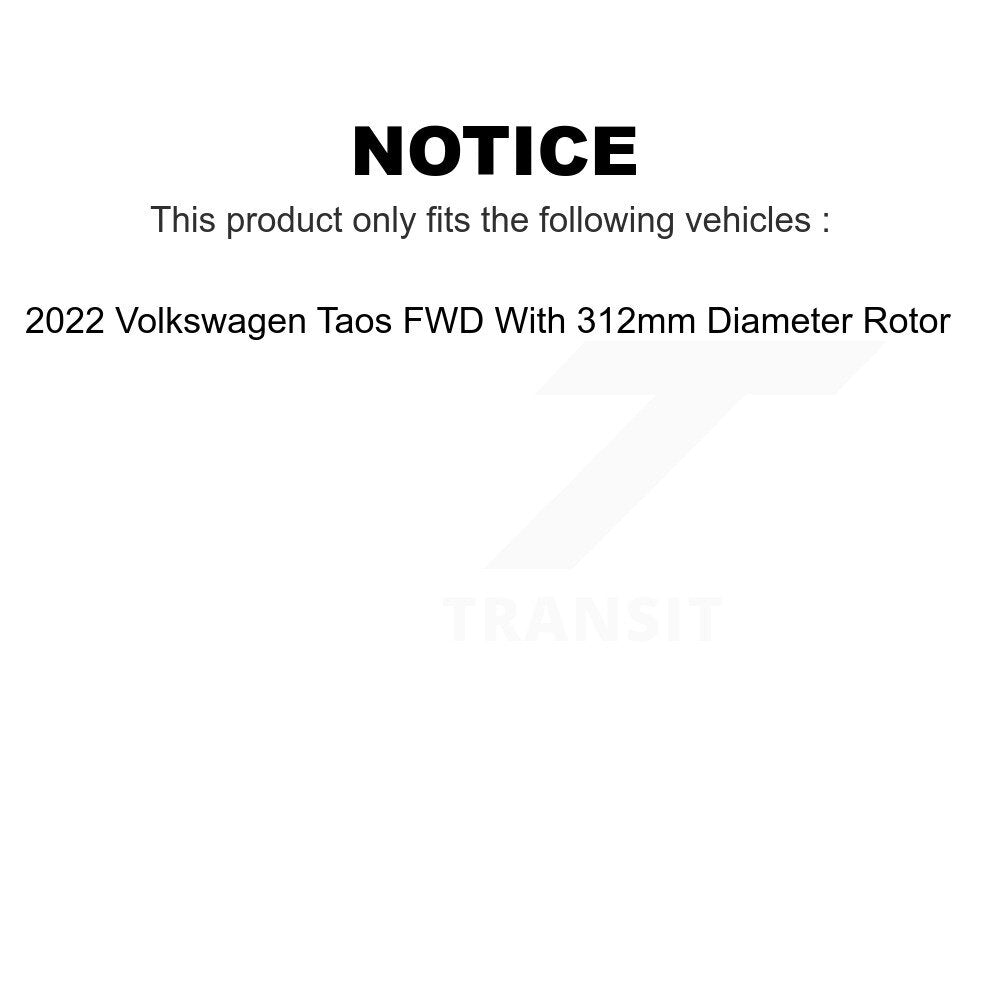 Front Rear Coated Disc Brake Rotors Kit For 2022 Volkswagen Taos FWD With 312mm Diameter Rotor KG-101759