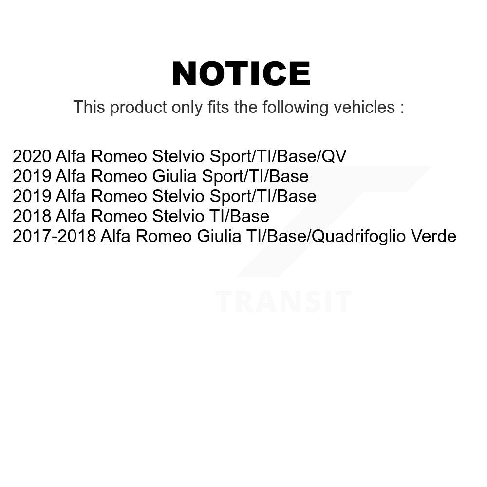 Rear Coated Disc Brake Rotors Pair For Alfa Romeo Giulia Stelvio KG-101798