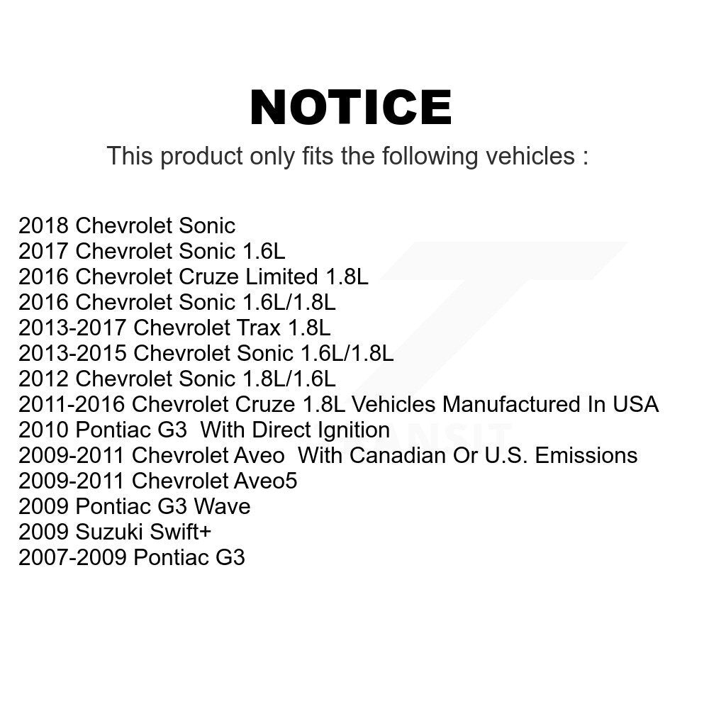 Mpulse Ignition Coil Kit For Chevrolet Cruze Sonic Trax Limited Aveo Aveo5 Pontiac G3 Suzuki Swift+ Wave KMP-100216
