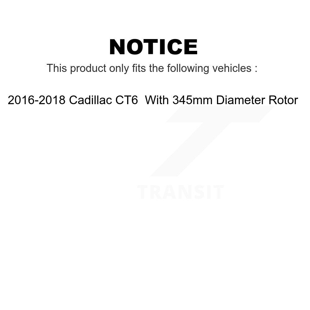 Front Rear Semi-Metallic Brake Pads Kit For 2016-2018 Cadillac CT6 With 345mm Diameter Rotor KPF-100199