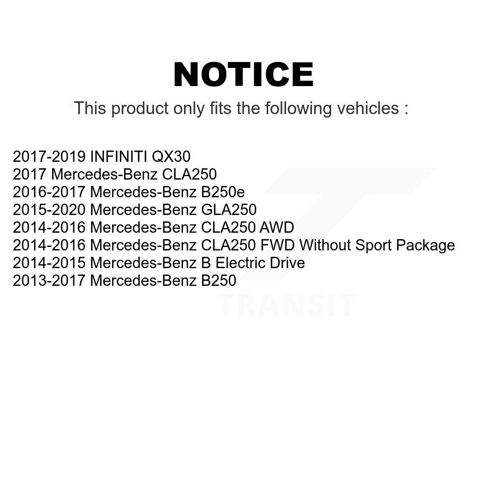 Front Rear Semi-Metallic Brake Pads Kit For Mercedes-Benz GLA250 CLA250 INFINITI QX30 B Electric Drive B250e B250 KPF-100257