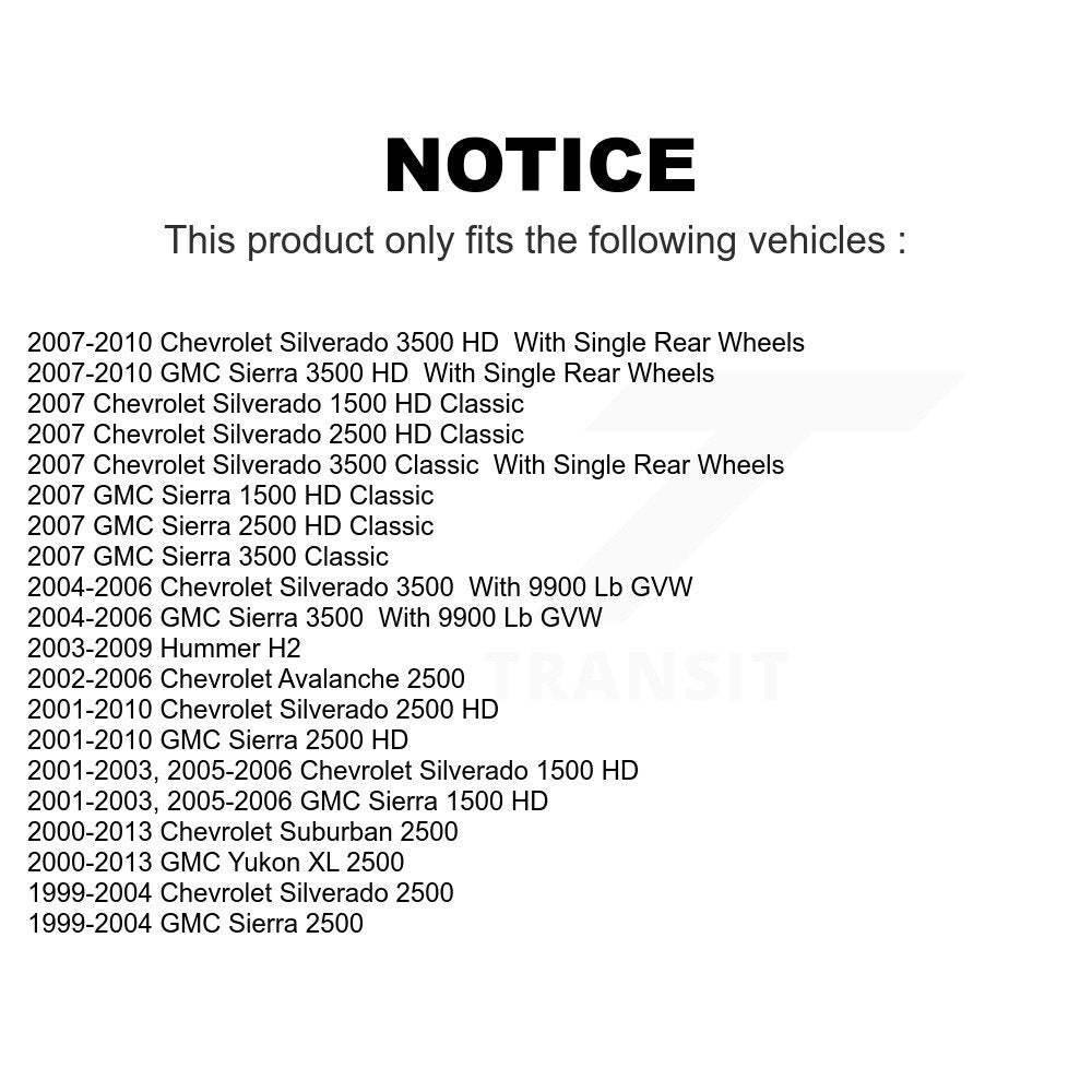 Front Rear Semi-Metallic Brake Pads Kit For Chevrolet Silverado 2500 HD GMC Sierra 3500 Hummer H2 Classic 1500 Suburban Yukon XL Avalanche KPF-100350