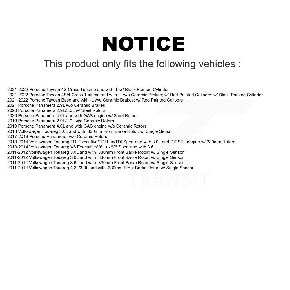 Mpulse Front Disc Brake Pads Wear Sensor (2 Pack) For Volkswagen Touareg Porsche Panamera Taycan KSE-100087