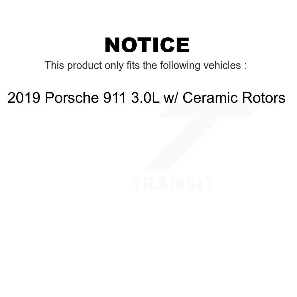 Mpulse Front Rear Disc Brake Pads Wear Sensor (4 Pack) For 2019 Porsche 911 3.0L w Ceramic Rotors KSE-100196