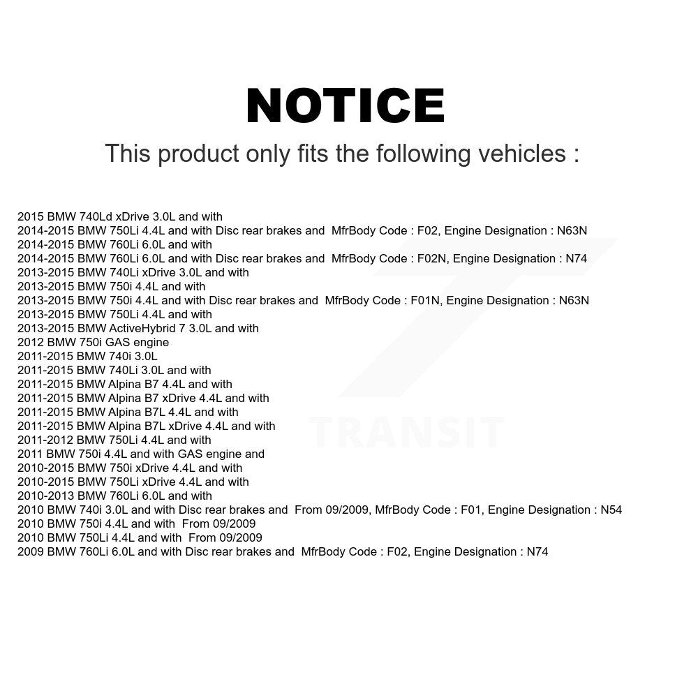 Mpulse Rear Disc Brake Pads Wear Sensor (2 Pack) For BMW 750Li xDrive 740Li 750i 740i Alpina B7 760Li 740Ld B7L ActiveHybrid 7 KSE-100319
