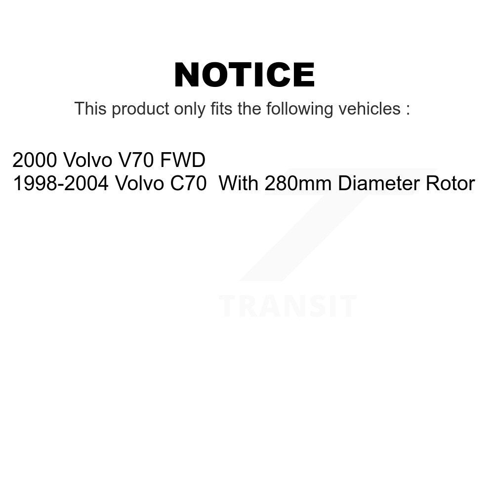 Front Rear Semi-Metallic Brake Pads Kit For Volvo C70 V70 KSM-100274