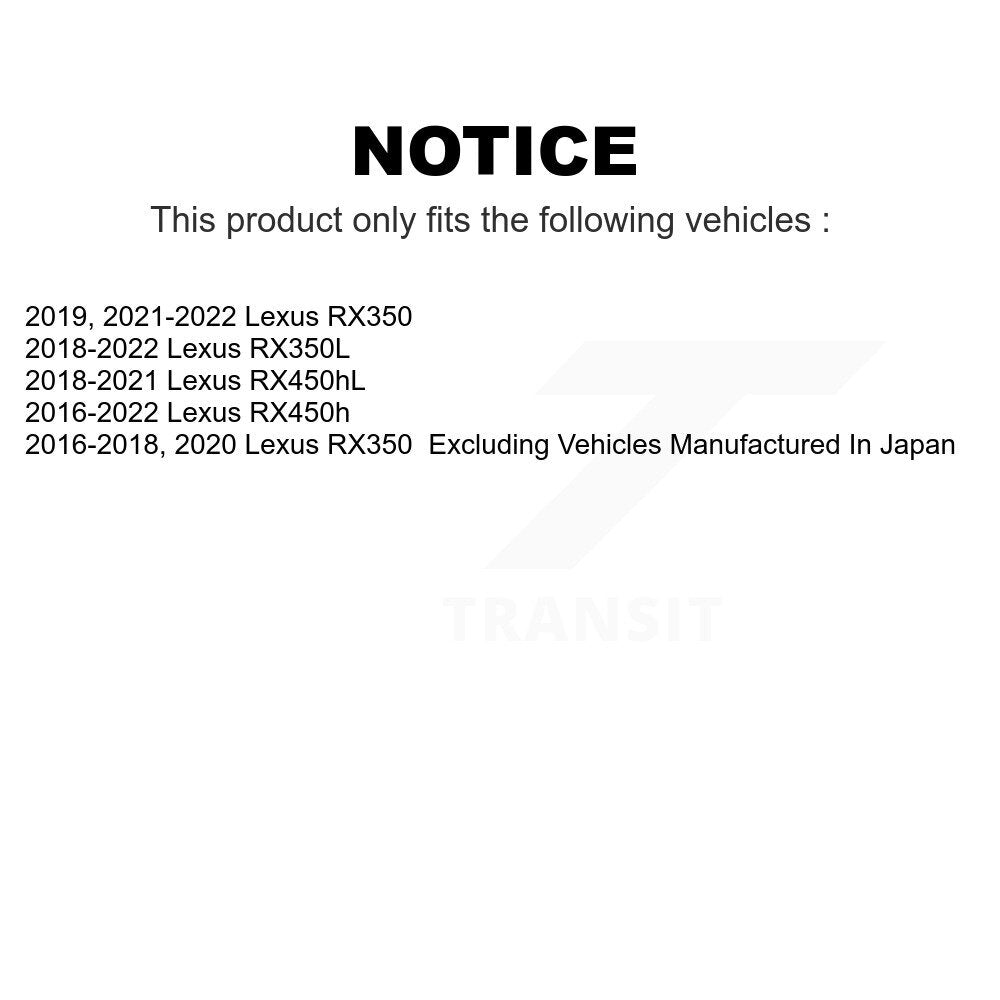 Front Rear Semi-Metallic Brake Pads Kit For Lexus RX350 RX450h RX350L RX450hL KSM-100497