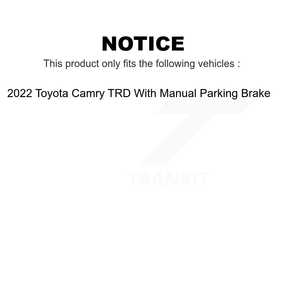 Front Rear Semi-Metallic Brake Pads Kit For 2022 Toyota Camry TRD With Manual Parking KSM-100565