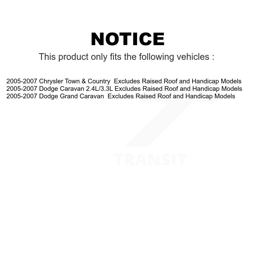 Front Control Arms Assembly And Complete Shock Tie Rods Link Sway Bar Suspension Kit (10Pc) For 2005-2007 Dodge Grand Caravan Chrysler Town & Country Excludes Raised Roof Handicap Models KSS-104020