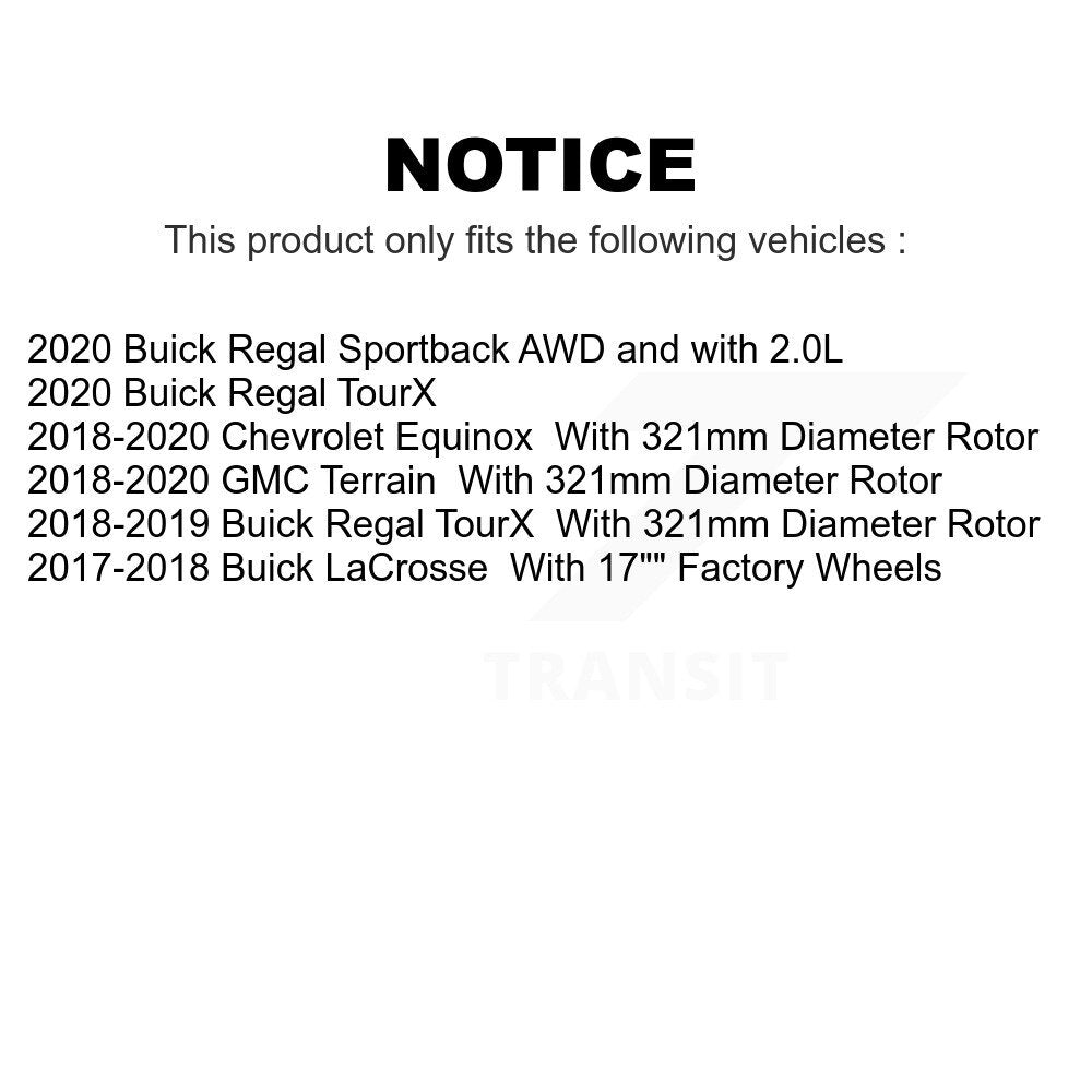 Front Rear Ceramic Brake Pads Kit For Chevrolet Equinox GMC Terrain Buick LaCrosse Regal TourX Sportback KTC-100539
