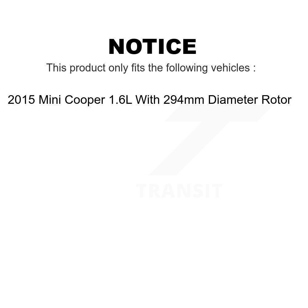 Front Rear Ceramic Brake Pads Kit For 2015 Mini Cooper 1.6L With 294mm Diameter Rotor KTC-100568