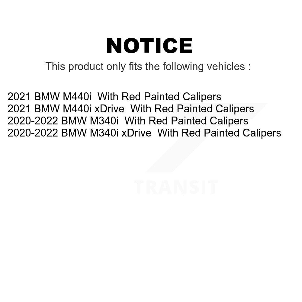 Front Rear Ceramic Brake Pads Kit For BMW M340i xDrive M440i With Red Painted Calipers KTC-100738