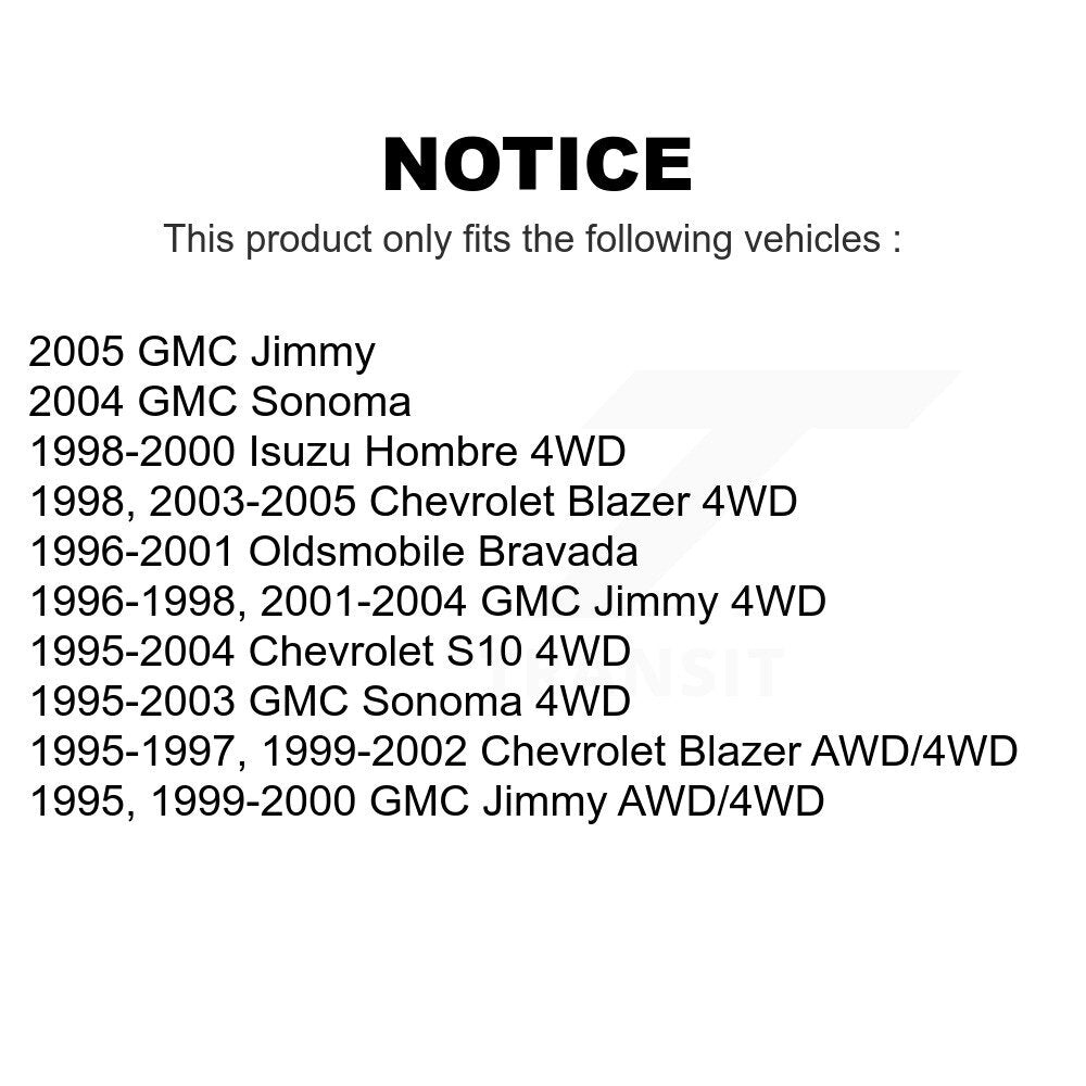 Front Suspension Control Arm And Ball Joint Assembly Stabilizer Bar Link Kit For Chevrolet S10 Blazer GMC Sonoma Jimmy Oldsmobile Bravada Isuzu Hombre KTR-100011