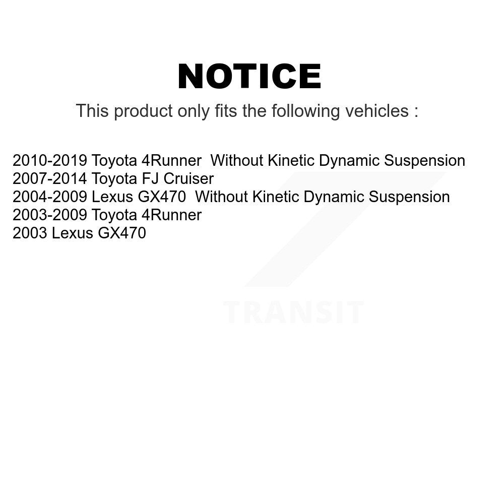 Front Suspension Control Arm And Ball Joint Assembly Stabilizer Bar Link Kit For Toyota 4Runner FJ Cruiser Lexus GX470 KTR-100300