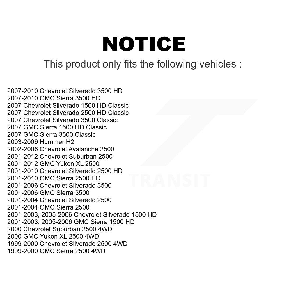 Front Suspension Control Arm And Ball Joint Assembly Stabilizer Bar Link Kit For Chevrolet Silverado 2500 HD GMC Sierra 3500 Hummer H2 Classic 1500 Suburban Yukon XL Avalanche KTR-100320