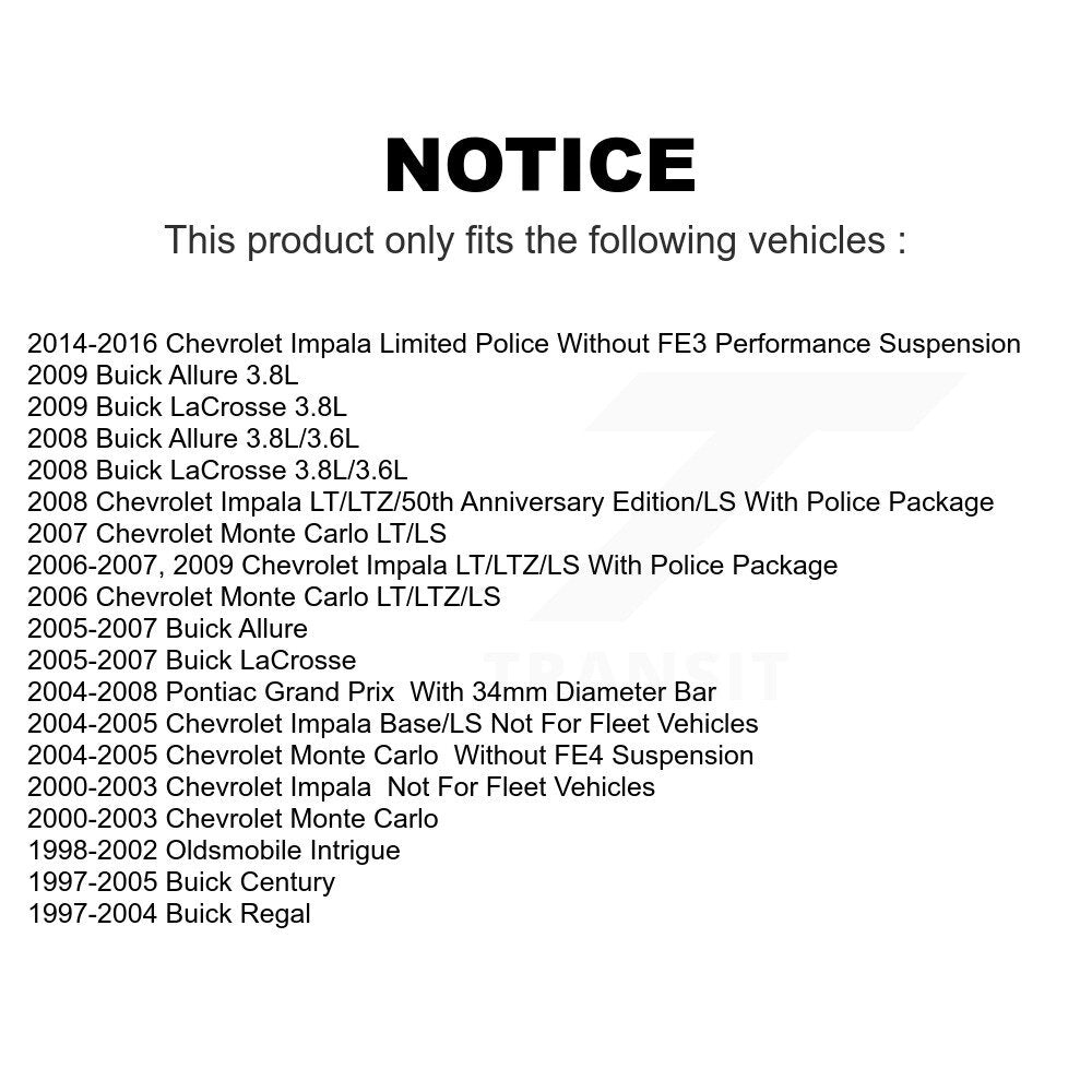 Front Suspension Control Arm And Ball Joint Assembly Steering Tie Rod End Stabilizer Bar Link Kit (8Pc) For Chevrolet Impala Buick Century Pontiac Grand Prix LaCrosse Monte Carlo Limited Regal Oldsmobile Intrigue Allure KTR-100445