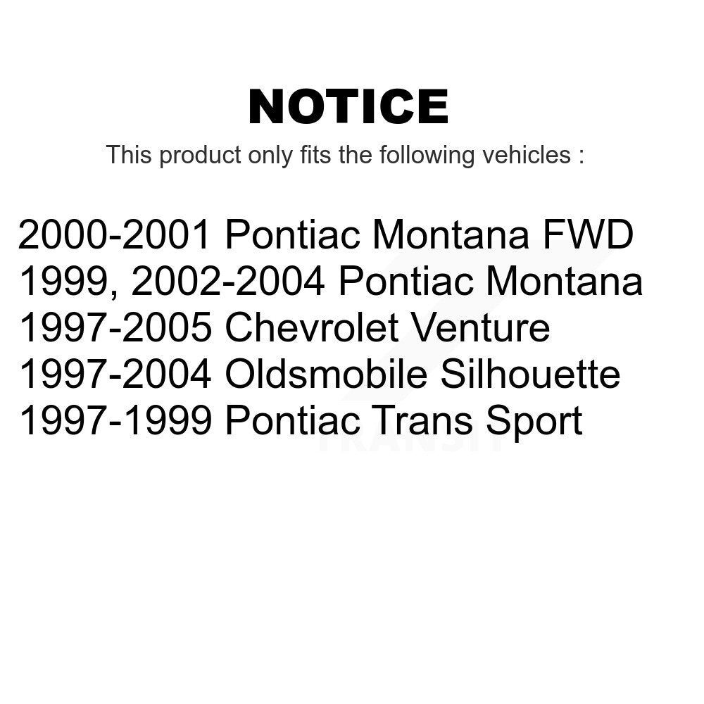 Front Suspension Control Arm And Ball Joint Assembly Steering Tie Rod End Stabilizer Bar Link Kit (8Pc) For Chevrolet Venture Pontiac Montana Oldsmobile Silhouette Trans Sport KTR-100446